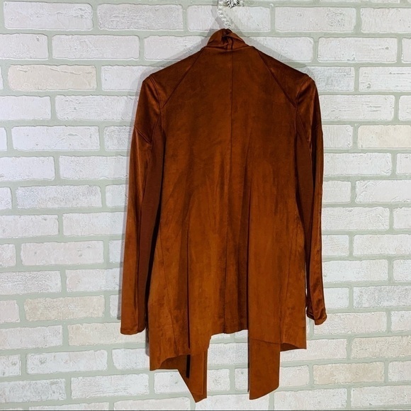 Blank NYC Denim Faux Suede Draped Front Jacket Size XS in Terracotta - Picture 11 of 11